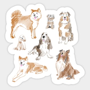 Pencil drawn dog Sticker